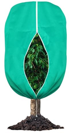 Cubiertas para plantas para el invierno – Bolsa anticongelante para plantas, bolsa de tela anticongelante | Fundas térmicas para plantas de invierno con cordón y cremalleras, manta de tela para