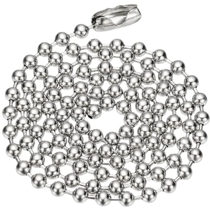 PATIKIL silverfärgat pärlhalsband, titanstål 3 mm pärlhalsband Y2K punk halsband för kvinnor och män smyckesgåva, längd 65 cm