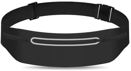 Laufgürtel, Sporttasche, Laufgürtel, elastische Sporttasche, reflektierend, für Herren, Damen, Laufen, Fitness, Reisen, Wandern, Schwarz , unkultiviert bleiben