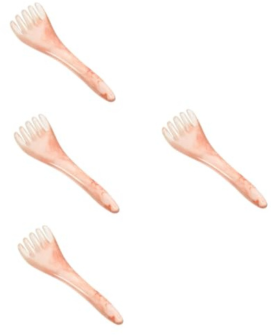 SAFIGLE 4 Stück Massagekamm für Kopfhautpflege Ergonomischer Massager zur Linderung von Kopfschmerzen und Stress aus Natürlichem Material Handpoliert für Schläfen
