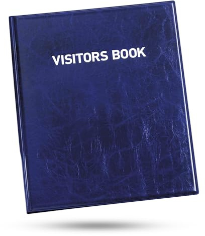 Durable Besucherbuch Leder 100 perforierte Ausweiseinlagen DSGVO konform Besuchermanagement A4 Anmelden und Abmelden Gästebuch für Büro Taufe Geburtstag Hochzeit Event 90 x 60 mm