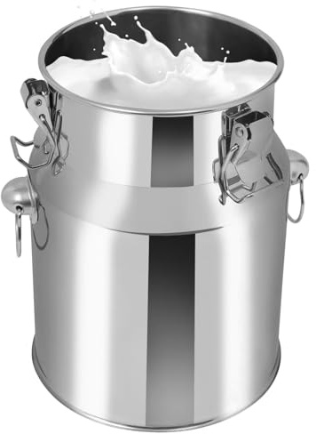 Stainless Steel Storage Bucket with Lid 5-88L Milk Transport Can Wine Pail Oil Barrel Liquid Container for Home & Farm Portable Jug FGH Nofaucet-5L