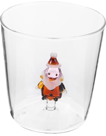 Ipetboom Vaso De Papá Noel De Taza De Navideña para Leche Jugo Agua Decoración Festiva para Mesa De Nochebuena Taza De Bebidas De Cristalería