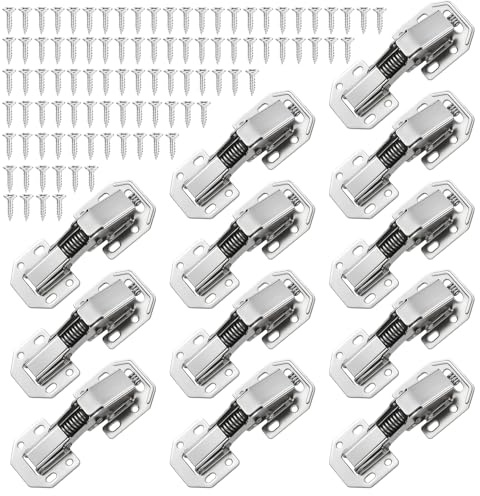 CHEERYMAGIC 12Pcs Cabinet Hinges with Screws 90 Degrees Soft Close Hinge Concealed Hinges for Kitchen Cupboard Doors Bathroom Cabinet Wardrobe A30-GMJL