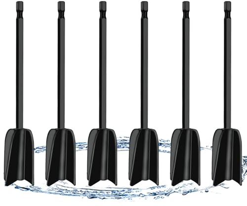 Doafoce 6 Pcs Paint Stirrer Mixing Paddle for Drill Epoxy Paint Mixer Mixer Attachment for 1/4 Drills Small Black Attachment Mixing Tool Reusable Mixer Drill for Resin, Paint, Silicone Mixing
