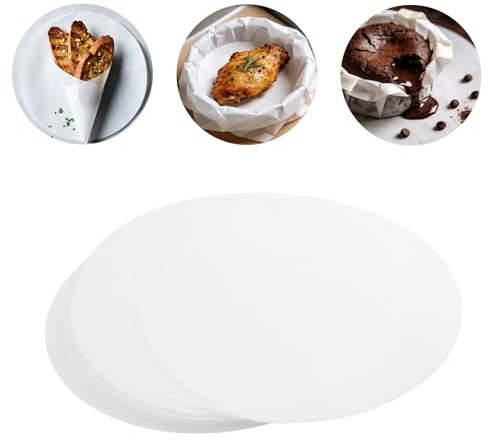 JIAYUET 500 PCS 8 Inch Round Parchment Paper, Non Stick Baking Parchment Circles for Cake Tins, Round Cake Pans, Tortilla Press