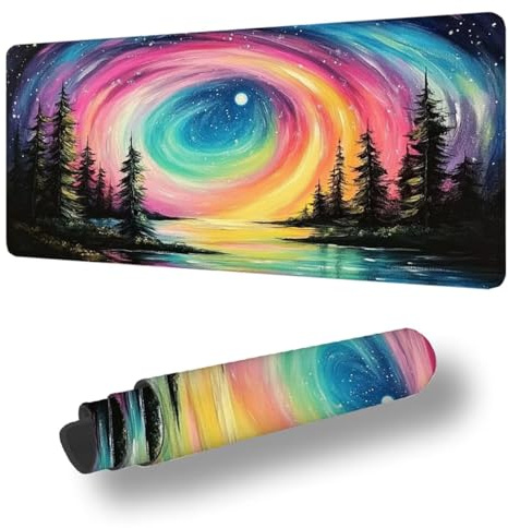 Tapis de Souris XXL 1200 x 600 mm Grand Tapis de Souris Gamer CouleurSous Main Bureau Bords Cousus Imperméable Antidérapant pour PC, Ordinateur Portable Améliore la Précision et Vitesse, Lac S-11919