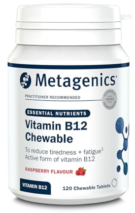 Metagenics Vitamin B12 - for Immune Support, the Reduction of Tiredness & Engery Support - Vegan-Friendly - Raspberry Flavour - 120 Chewable Tablets