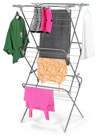 Taylor & Brown Supreme 3 Tier Clothes Airer – Foldable Laundry Drying Rack with 27m Drying Space, Sure Grip Non-Slip Feet, Compact Clothes Horse for Indoor & Outdoor Drying