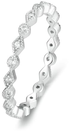 Whoiy Ringe 950 Platin Damen Gr. 58 (18.5), Verlobungsring Echtgold Diamant Eheringe Ewigkeit Goldring für Frauen