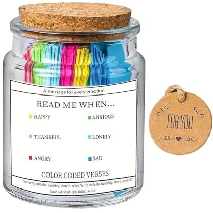 Versículos de la Biblia en un frasco, versículos de esperanza del Corán, tarro con texto en inglés Read Me When Support Glass Jars With 90 Scriptures For Coloring Read Me When I Need Encouragement