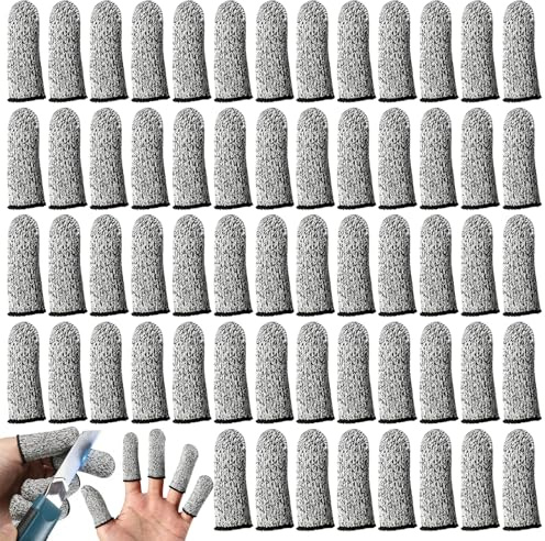 60 Pieces Finger Cots, Reusable Finger Cots Cut Resistant Protection,Anti Cutting Non Slip Thumb Protectors Finger, for Garden, Kitchen, Work, Sculpture, Agricultural Affairs