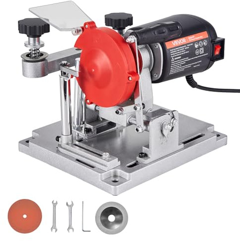 VEVOR Circular Saw Blade Sharpener, 140W 3800RPM Electric Saw Blade Sharpening Machine with 4 Ceramic & Diamond Grinding Wheels - Fits 3.5 to 15.7 Diameter Circular Saw Blades
