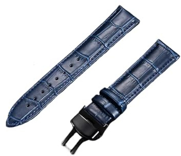 FYXT 18mm 20mm 22mm 24mm Bambumönsterarmband Fjärilsspänne Business Casual Klockarmband Klocktillbehör Grönt(Dark blue-black,18mm)