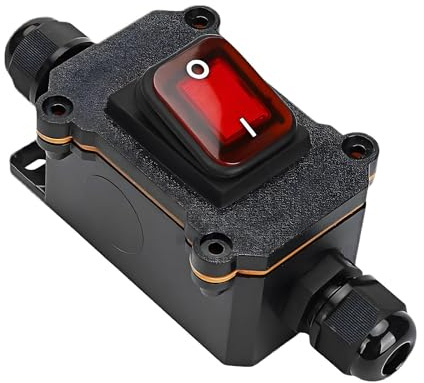 Nuovo cavo in linea interruttori a levetta impermeabile con pulsante LED rosso dispositivo esterno resistente in linea