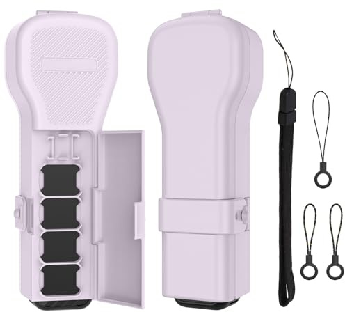 SZZCNOX Pocket 4/3 - Funda protectora de viaje con ranuras para filtro y correa de muñeca, funda rígida portátil para accesorios DJI Osmo Pocket 4/3, Purple, 154x 57x 43mm, Portátil