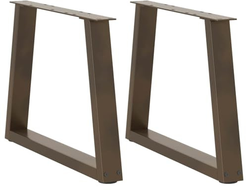 kithwjll Couchtischbeine V-Form 2 Stück Naturstahl pulverbeschichteter Stahl 60 x (42-43,3) cm mit verstellbaren Füßen und Schrauben für DIY Couchtisch, Möbelbein, Tischgestell, Montageplatte