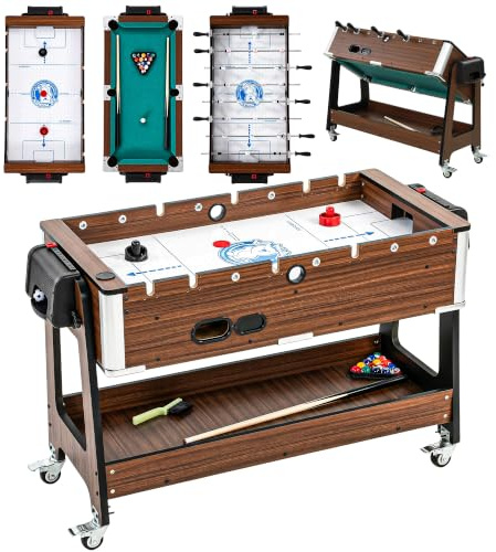 SPORTNOW 3 in 1 Multi Games Table 3.4ft Sports Table, 4 Lockable Wheels
