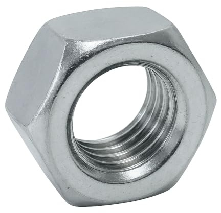 Merriway BH02473 Stahl-Sechskantmutter M10, Glänzend verzinkt / Weiß, 10 Stück