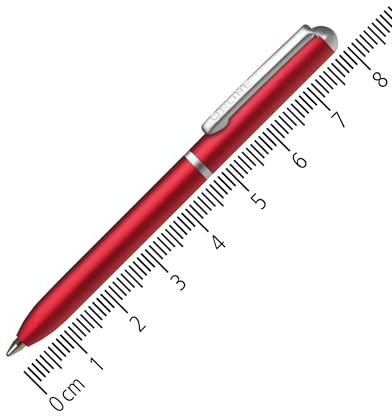 Online mini twist ballpoint pen Red with metal clip standard pen refill small pens for the purse 8 cm length, fits into wallets & small bags biro with black writing color
