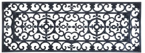 Esschert Design Schmutzfangmatte, Fußmatte in schwarz aus Gummi, rechteckig, Größe XL, extra breit, ca. 120 cm x 45 cm