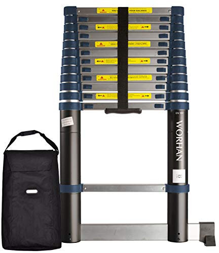WORHAN SCALA 3.8m TELESCOPICA CAVALLETTO ESTENSIBILE ALLUMINIO 380cm 1K3.8B+bag