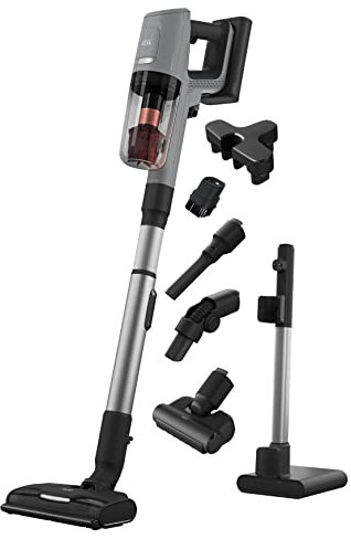 AEG AP81AB25UG - Aspirapolvere senza cavo, 25,2 V, autonomia di 35 min, spazzola Pet Pro per animali domestici, modalità automatica, display digitale, aspirapolvere scopa multifunzione, colore grigio
