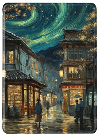 Hülle für Kindle Paperwhite 10. Generation 2018 6 Hülle Flip Leder Silikon Weich Schutzhülle, Auto Aufwachen oder Schlafen Magnetisch TPU Case, Gemalt Milchstraße Muster Hülle für Paperwhite 2018 (1)