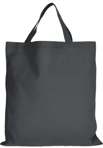TEXXILLA 10 Stück Baumwolltasche - 28 Farben | mit Zwei kurzen Henkeln | 38x42cm | Jutebeutel | Einkaufstasche | unbedruckt, Farbe:anthrazit, Größe:10 Stück