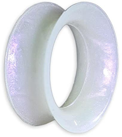 viva-adorno 1 Stück Tube Flesh Tunnel Plug Silikon Ohr Piercing Glitter Glitzer Opal schimmernd flexibel Größe Z108g