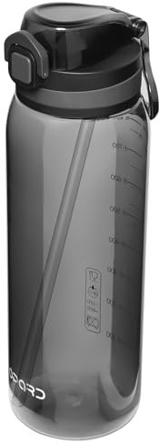 Opard 700 ml/1000 ml Water Bottle with Straw Cap, Dishwasher Safe, BPA-Free, Leak Proof Flip Top Bottle