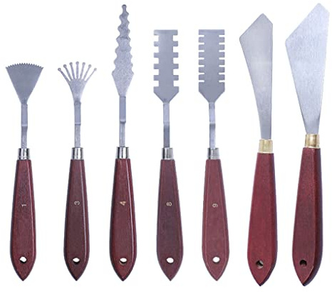 EIOLWJIEO Painting Mixing Scraper Smoothing Spreading Palette Slicer Sturdy Smudging Professional Art Spatula Drawing Accessory, 7pcs