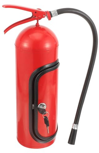 Hemobllo Metall Weinflaschenhalter Feuerlöscher Design Getränkebehälter Für Whisky Brandy Rotwein Tragbarer Organizer Mit Robustem Ständer Kreatives Geschenk Für Feuerwehrmänner Stilvolle b