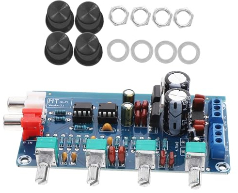 jojofuny Audio Komponentenverstärkerplatine mit Vorverstärker Hoch und Tieftonregelung Pcb Material Abs Gehäuse für Aufnahmegeräte und Heimkino