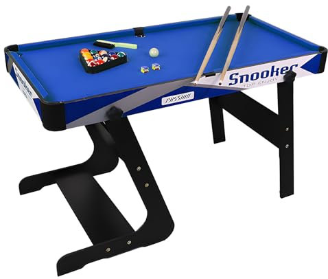 Portable Pool Table, Billiards Tables for Family Game Room Kids Adults, Includes Full Set of Billiard Balls, Cues, Chalk & Brush