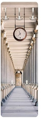 Wandgarderobe inkl. 5 Haken Skyline Stadt platzsparendes Design - Made in Germany - Motiv Modern Flurgarderobe braun schmal Garderobenpaneel 2518