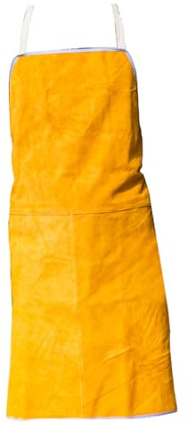 Delantal de soldador de 89 x 61 cm ignífugo de piel de vaca resistente al calor y al desgaste para hombres y mujeres.