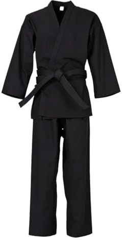 ZHSOAO Jiu-Jitsu Kimonos Judo Kostymer Karate Uniform för barn och Vuxna Kampsport Uniform Karate Gi för studenter med bälte(svart, 170)