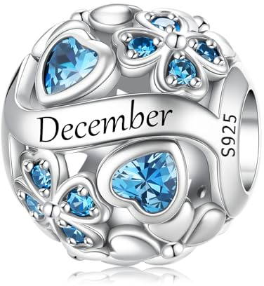LNQOBU Breloque de pierre de Naissance pour Pandora Bracelet,perle de Charme de coeur D'amour en Argent Sterling 925, Pendentif en forme de Coeur D'amour pour les Femmes