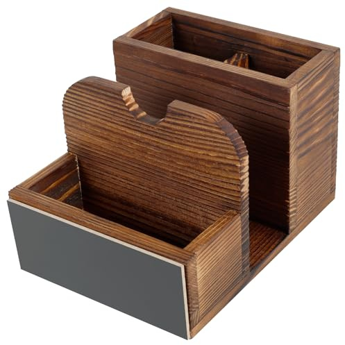 Wooden Tabletop Napkin Condiment Holder, Table Caddy with Cutlery Organizer | Multifunctional Home Bar Countertop Caddy, Condiment Caddy with Napkin Holder, Ideal for Kitchen, Dining, Bar & Restaurant