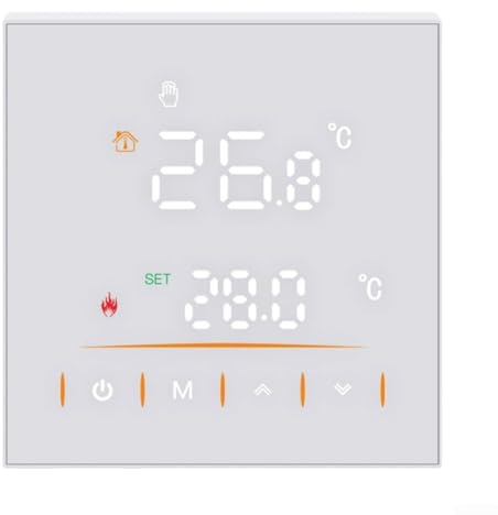 Allthingstore Termostato programmabile WiFi con display LCD per caldaia a gas elettrica ad acqua e riscaldamento a pavimento, 86 x 86 mm (riscaldamento elettrico 16A)