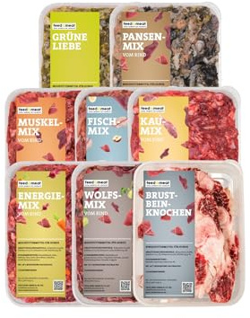feed&meat Barf Fertigmenüs für Hunde – 2X 3-Wochenpaket (tiefgekühlt) – Regionales Rindfleisch – 44 Wiederverschließbare Schalen
