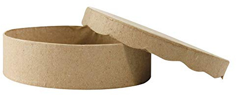 Décopatch BT008O Box rund flach (aus Pappmaché, 11 x 11 x 3 cm, zum Verzieren, ideal für Ihre Wohndeko) Kartonbraun