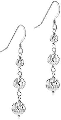 Tuscany Silver Damen Sterling Silber Tripel Ball 8mm x 50mm Drop Ohrringe 8.54.3609