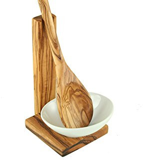 D.O.M. Kochlöffelständer aus Olivenholz mit Kochlöffel