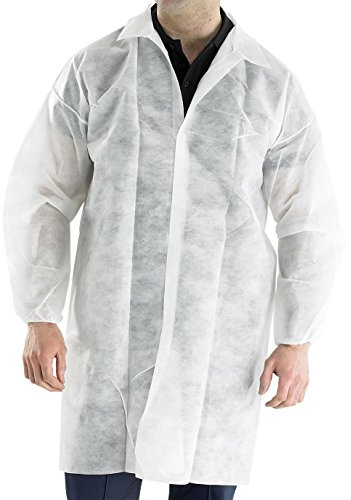 polprop Einweg Besucher Mantel Weiß, XL, weiß, 1