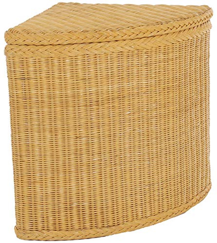 korb.outlet Großer Wäschekorb Ecke/Wäschetruhe aus echtem Rattan Ecktruhe Eckwäschekorb Eck Wäschesammler (Honig)