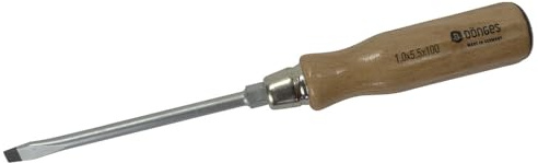 Dönges Schlitz-Schraubendreher mit Holzheft, 2,5 mm, 250 x 14,0 mm, 17 mm (Holzheft Schlitzschraubendreher Schlitzschraubenzieher)