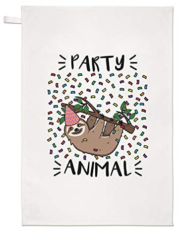 Faultier Party Tiere Geschirrtuch Spüllappen