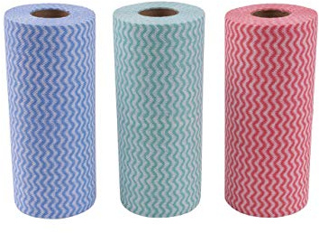 CB Home % Style Wischtücher auf Rolle im Mehrfachpack je 50 Tücher pro Rolle vorperforiert Wischtücher Einweg (3-Farben, 12)